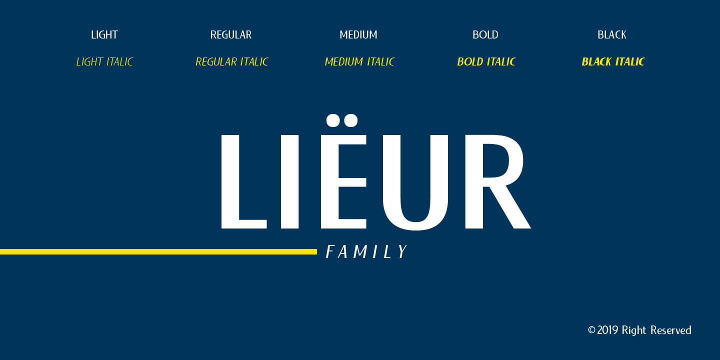 Пример шрифта Lieur
